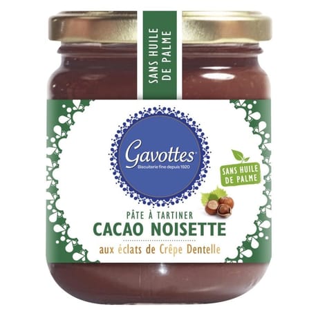 Gavottes pâte à tariner cacao noisette + éclats dentelle 350g