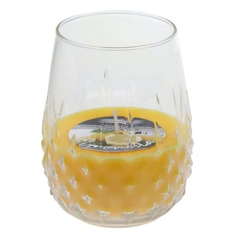 Bougie en verre parfum gaudi citronella 113/87mm jaune