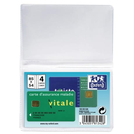 Oxford 4 cartes pvc 200 incolore