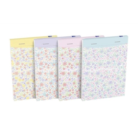 Oxford bloc floral agrafé 105x148 mm 160 pages 90 grammes ligné