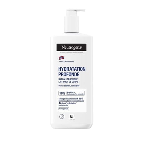 Neutrogena hydratation profonde lait hypoallergenique flacon-pompe 400 ml