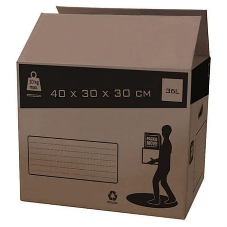 Pack and move carton de déménagement 36L