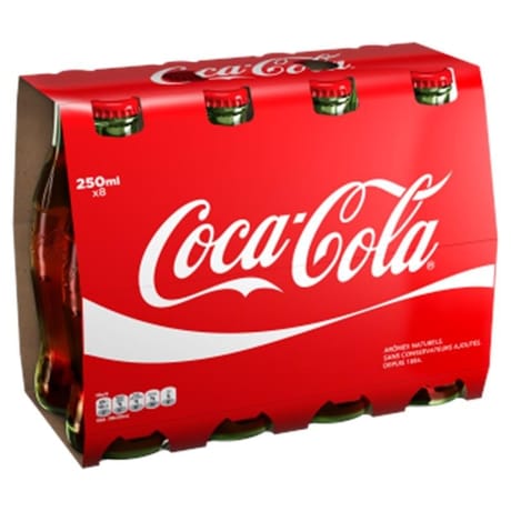 Coca-Cola bouteille verre 8x25cl