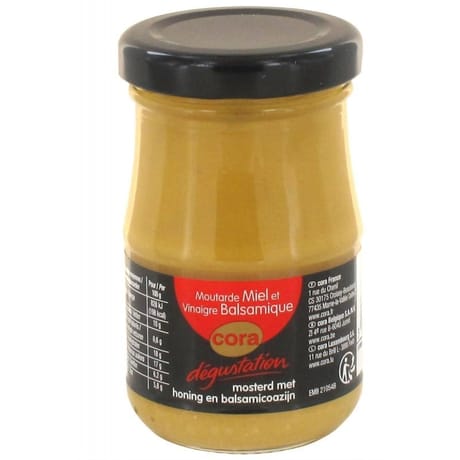 Cora dégustation moutarde au miel et au vinaigre balsamique 105g