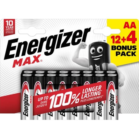 Energizer 12+4 piles gratuites max AA/LR06