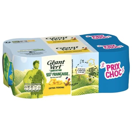 Geant vert mais extra tendre 6x1/4 prix choc 900g