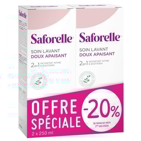 Saforelle soin lavant doux lot de 2x250ml