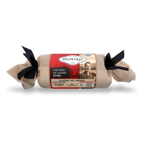 Delpeyrat foie gras de canard entier origine France 100% engagé torchon 270g