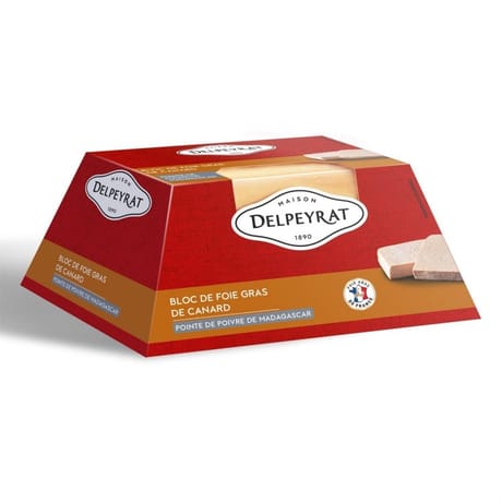 Delpeyrat bloc de foie gras de canard du sud-ouest au poivre de Madagascar 540g