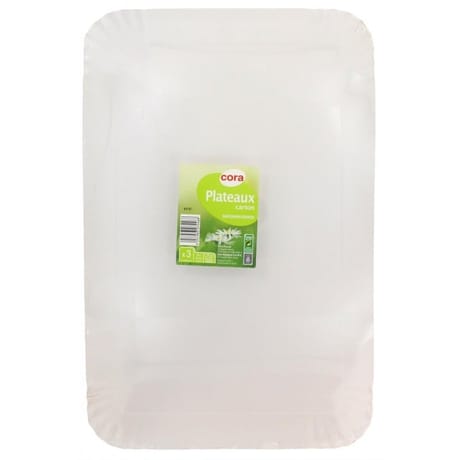 Cora plateau carton blanc 28x42cm x3