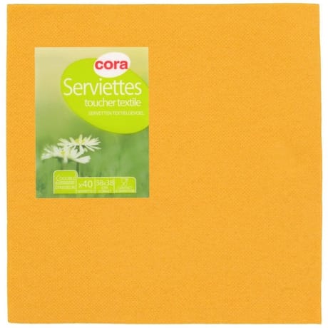 Cora serviettes x40 point à point safran 38x38cm