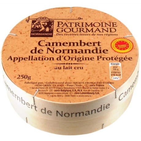 Patrimoine gourmand camembert aop au lait cru 250g