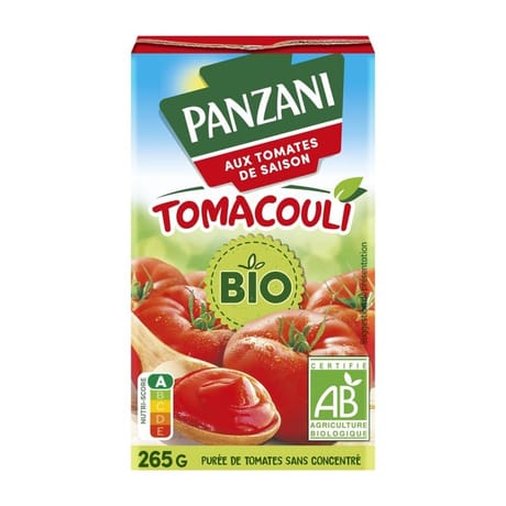 Panzani purée de tomates tomacouli nature bio 265g
