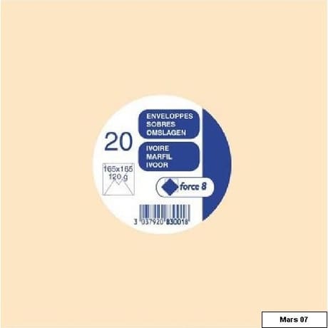 Clairefontaine 20 enveloppes 16.5x16.5 cm ivoire