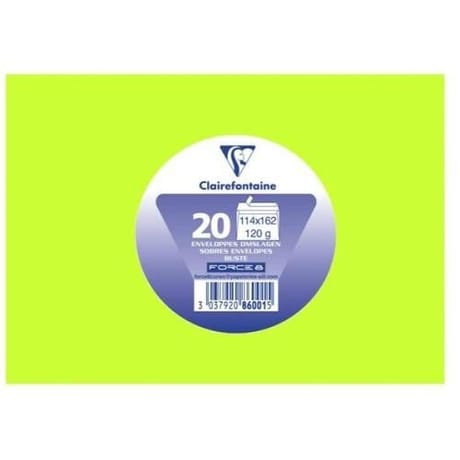 Clairefontaine 20 enveloppes 11.4x16.2 cm vert bourgeon