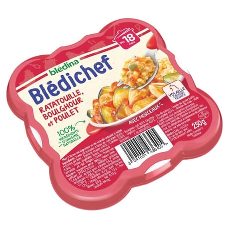 Bledina blédichef ratatouille boulghour et poulet dès 18 mois 250g