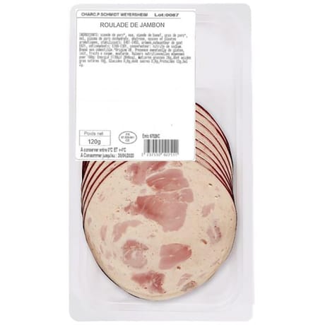 Roulade de jambon fe 120g pierre schmidt