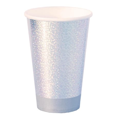 Gobelet x10 en carton holographique argent brillant 35cl