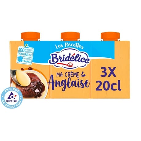 Bridélice crème anglaise briques 3 x 20 cl