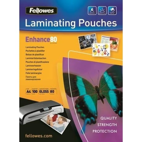 Fellowes kit de plastification 80 microns paquet de 50