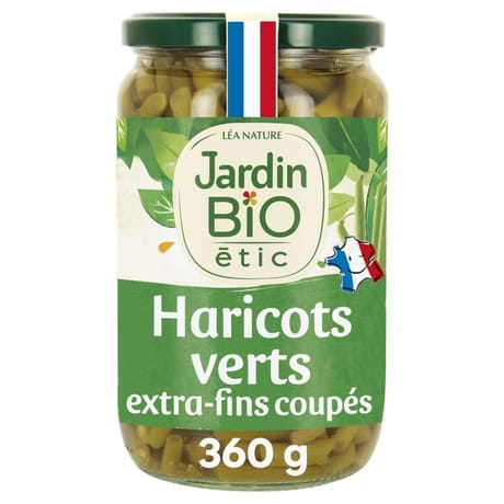 Jardin bio haricots verts extra fins bio 660g