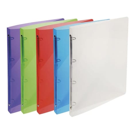 Exacompta classeur 21x29.7 cm Dos 2 cm 4 anneaux polypro translucide crystal colours