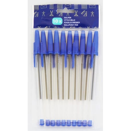 Stylo à bille 10 pièces bleu