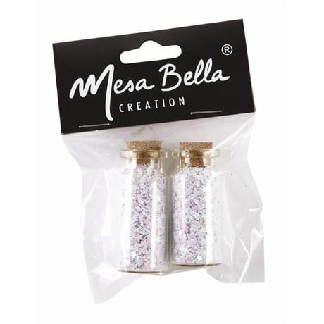 Mesa bella deco sachet 2 bouteilles de paillettes blanches