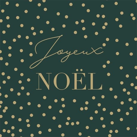 20 serviettes 33x33cm christmas dots or fond vert