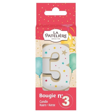 La patelière bougie chiffre 3