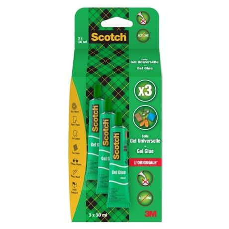 3 tubes colle gel 30ml universelle sans acetone multi-fonctions