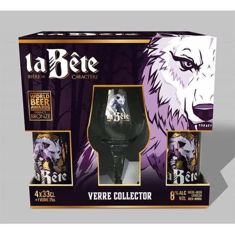 Coffret la Bête 4x33cl + 1 verre Vol.8%
