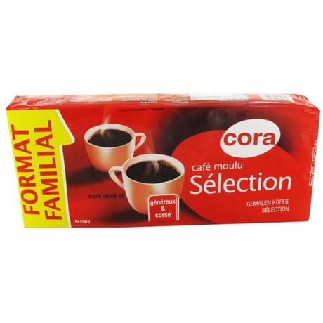 Cora café moulu sélection 4 x 250 g format familial