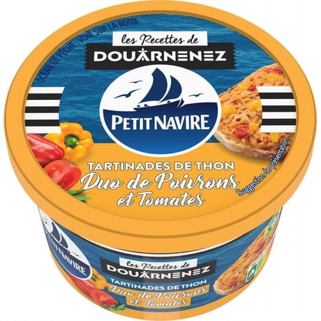 Petit navire les taritinables de thon duo poivrons tomates 125g