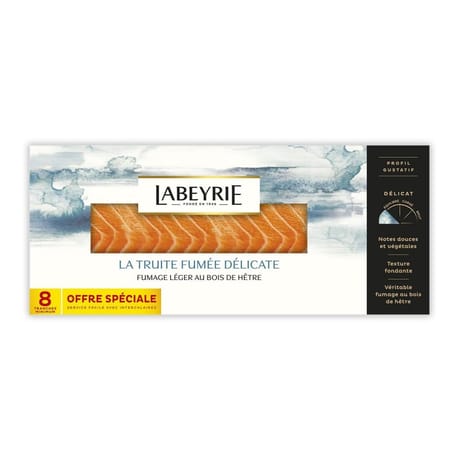 Labeyrie truite fumage léger au bois de hêtre 8 tranches 230g Offre Spéciale