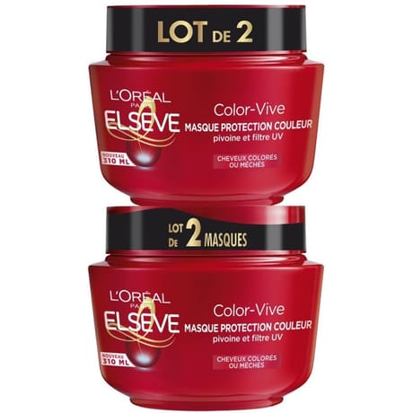Elseve colorive masque protection couleur cheveux colorés ou méchés 2x310ml