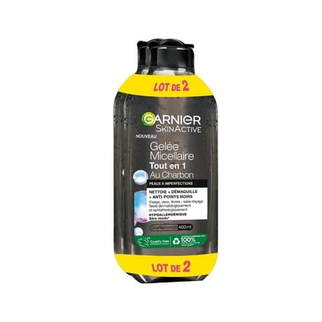 Garnier eau micellaire charbon lot de 2 x 400 ml