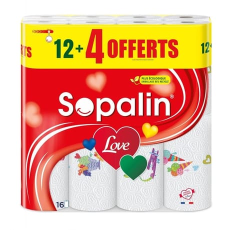 Sopalin essuie tout love decore fsc x12+4 offerts