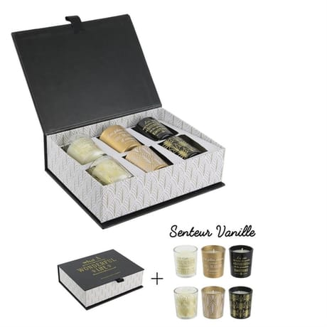 Coffret 6 bougies senteur vanille