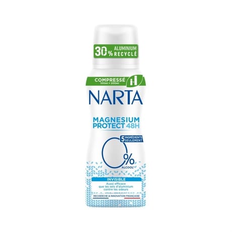 Narta déodorant femme compressé invisible magnesium protect 0% alcool 100ml