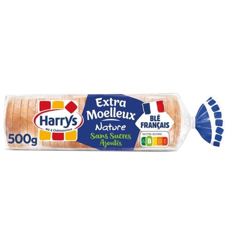 Harry's pain de mie sans sucres ajoutés extra moelleux nature 500g