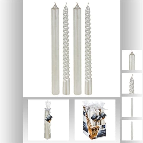 Bougies hautes blanches x4