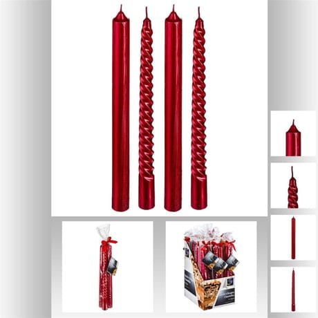 Bougies hautes rouges x4