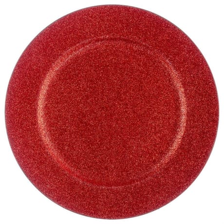 Assiette de présentation 33 cm coloris rouge pailleté