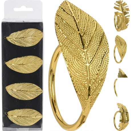 Anneaux de serviette dorés x4
