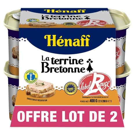 Henaff lot terrine bretonne 2x200g