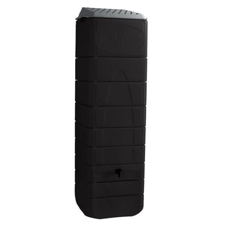 Récupérateur à eau mural 650 litres anthracite avec couvercle et accessoires