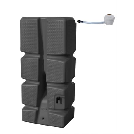 Récupérateur d'eau recup'o 310l + kit collecteur - gris anthracite