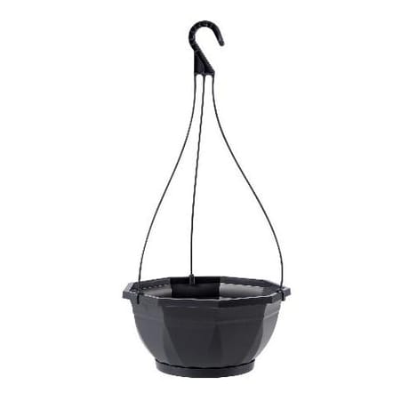Suspension aeria diam 27cm h47 cm avec soucoupe - gris fonce