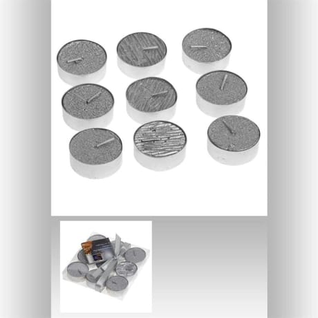 Bougies chauffe-plat coloris argent pailleté x9